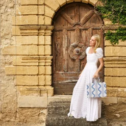 Mrs. Alice Tote Bags | For Her<Mrs. Alice Small Tote Bag (Blue Ikat)