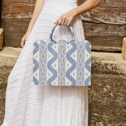 Mrs. Alice Tote Bags | For Her<Mrs. Alice Small Tote Bag (Blue Ikat)