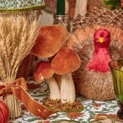 Year-round Decorations | Autumn Decorations<Mrs. Alice Small Orange Velvet Mushrooms (Set of 3)