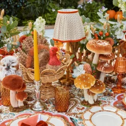 Year-round Decorations | Autumn Decorations<Mrs. Alice Small Orange Velvet Mushrooms (Set of 3)