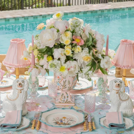 Vases | Vases & Planters<Mrs. Alice Small Pink Chinoiserie Tole Urn Vase