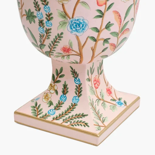 Vases | Vases & Planters<Mrs. Alice Small Pink Chinoiserie Tole Urn Vase