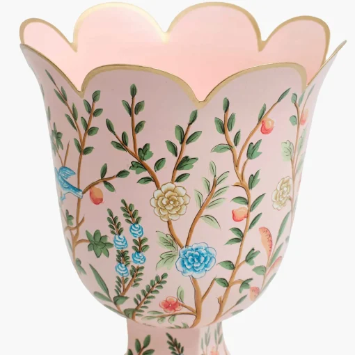 Vases | Vases & Planters<Mrs. Alice Small Pink Chinoiserie Tole Urn Vase