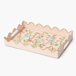 Trays | For Her<Mrs. Alice Small Pink Chinosierie Tole Tray