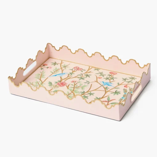 Trays | For Her<Mrs. Alice Small Pink Chinosierie Tole Tray
