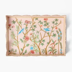 Trays | For Her<Mrs. Alice Small Pink Chinosierie Tole Tray