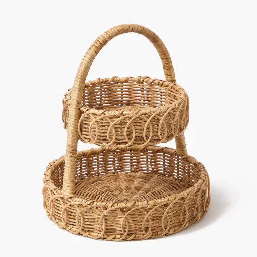 For The Rattan Lover<Mrs. Alice Small Rattan Two Tiered Stand
