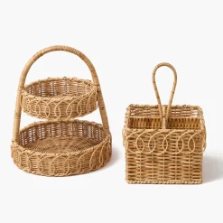For The Rattan Lover<Mrs. Alice Small Rattan Two Tiered Stand