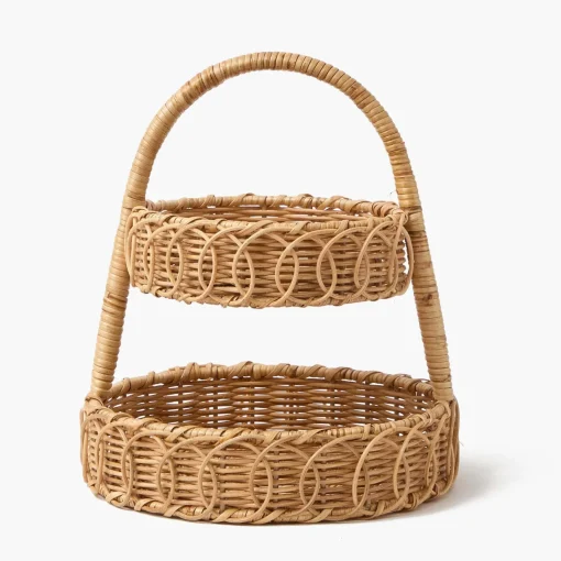 For The Rattan Lover<Mrs. Alice Small Rattan Two Tiered Stand