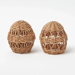 Spring Decorations<Mrs. Alice Small Rattan Woven Egg (Pair)