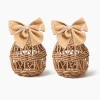 Spring Decorations<Mrs. Alice Small Rattan Woven Egg with Oat Bows (Pair)