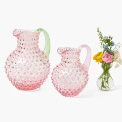 Summer Glassware | Jugs<Mrs. Alice Small Rose Pink Hobnail Jug