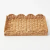 Trays | Trays<Mrs. Alice Small Scalloped Rattan Tray