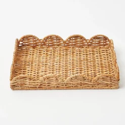 Trays | Trays<Mrs. Alice Small Scalloped Rattan Tray