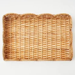 Trays | Trays<Mrs. Alice Small Scalloped Rattan Tray