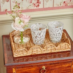 Trays | Trays<Mrs. Alice Small Scalloped Rattan Tray