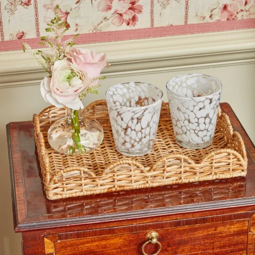 Trays | Trays<Mrs. Alice Small Scalloped Rattan Tray