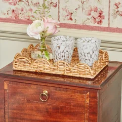 Trays | Trays<Mrs. Alice Small Scalloped Rattan Tray
