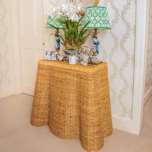 Furniture | Furniture<Mrs. Alice Small Vivienne Rattan Scalloped Console Table