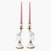 Summer Candleware | Candle Holders<Mrs. Alice Small White Parrot Candle Holder (Pair)