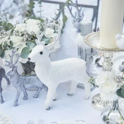 Christmas Decorations<Mrs. Alice Snow White Glitter Reindeer (Pair)