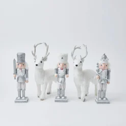 Christmas Decorations<Mrs. Alice Snow White Glitter Reindeer (Pair)