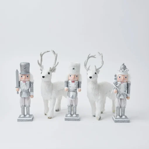 Christmas Decorations<Mrs. Alice Snow White Glitter Reindeer (Pair)