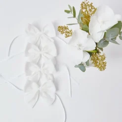 Napkin Rings & Bows<Mrs. Alice Snow White Velvet Napkin Bows (Set of 4)