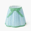 Lampshades<Mrs. Alice Soft Blue & Green Lotus Bow Lampshade (18cm)