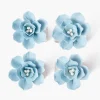 Summer Table Linen | Napkin Rings & Bows<Mrs. Alice Soft Blue Fiore Napkin Rings (Set of 4)