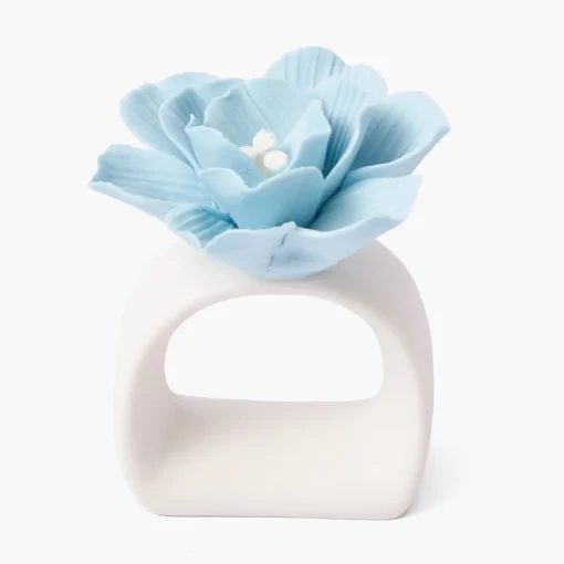 Summer Table Linen | Napkin Rings & Bows<Mrs. Alice Soft Blue Fiore Napkin Rings (Set of 4)