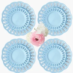 Summer Crockery | Crockery Sets<Mrs. Alice Soft Blue Lace Dinner & Starter Plates (Set of 8)