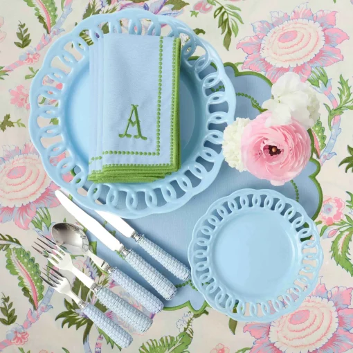 Summer Crockery | Crockery Sets<Mrs. Alice Soft Blue Lace Dinner & Starter Plates (Set of 8)