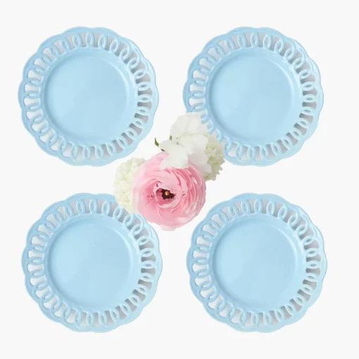 Summer Crockery | Starter Plates<Mrs. Alice Soft Blue Lace Starter Plates (Set of 4)