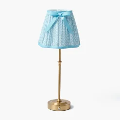Lampshades<Mrs. Alice Soft Blue Lotus Bow Lampshade (18cm)