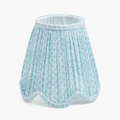 Lampshades<Mrs. Alice Soft Blue Lotus Deep Scalloped Lampshade (14cm)