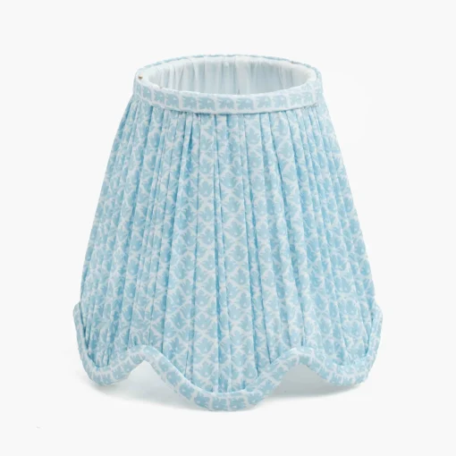 Lampshades<Mrs. Alice Soft Blue Lotus Deep Scalloped Lampshade (14cm)