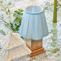 Lampshades<Mrs. Alice Soft Blue Lotus Lampshade (18cm)