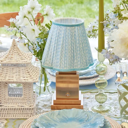 Lampshades<Mrs. Alice Soft Blue Lotus Lampshade (18cm)