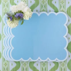 Summer Table Linen | Placemats<Mrs. Alice Soft Blue Scalloped Lacquer Placemats (Set of 4)