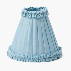 Lampshades<Mrs. Alice Soft Blue Silk Frilled Lampshade (18cm)