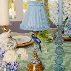 Lampshades<Mrs. Alice Soft Blue Silk Frilled Lampshade (18cm)