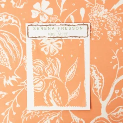 Serena Fresson Fabrics<Mrs. Alice Soft Coral Chelsea Square Fabric