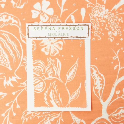 Serena Fresson Fabrics<Mrs. Alice Soft Coral Chelsea Square Fabric