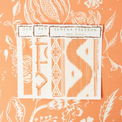 Serena Fresson Fabrics<Mrs. Alice Soft Coral Chelsea Square Fabric