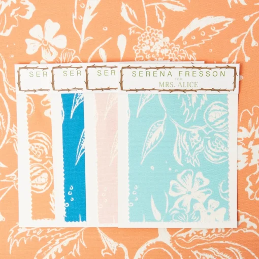 Serena Fresson Fabrics<Mrs. Alice Soft Coral Chelsea Square Fabric