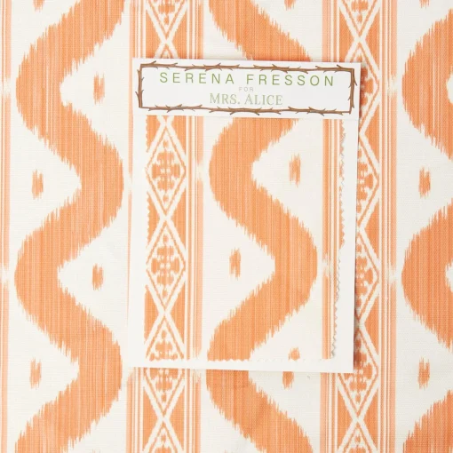 Serena Fresson Fabrics<Mrs. Alice Soft Coral Ikat Stripe Fabric