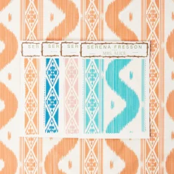 Serena Fresson Fabrics<Mrs. Alice Soft Coral Ikat Stripe Fabric