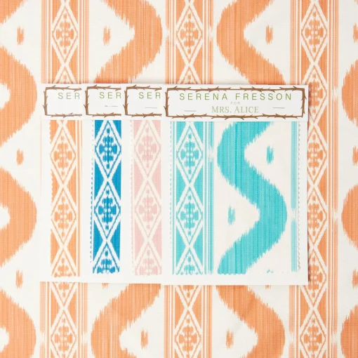 Serena Fresson Fabrics<Mrs. Alice Soft Coral Ikat Stripe Fabric