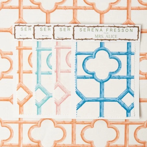 Serena Fresson Fabrics<Mrs. Alice Soft Coral Shaded Bamboo Fabric